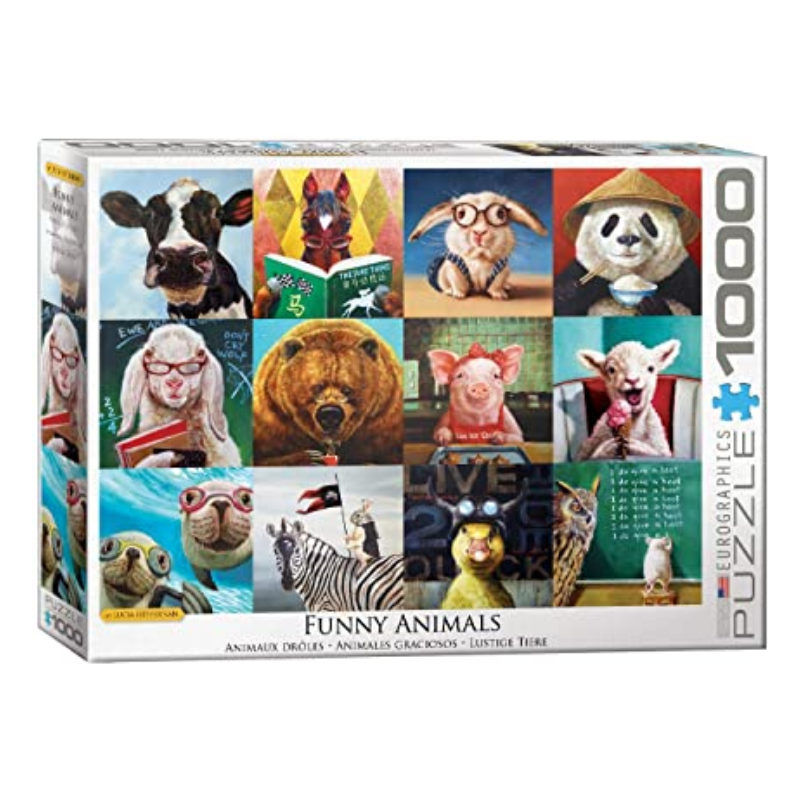 Puzzle 1000: Funny Animals by Lucia Heffernan