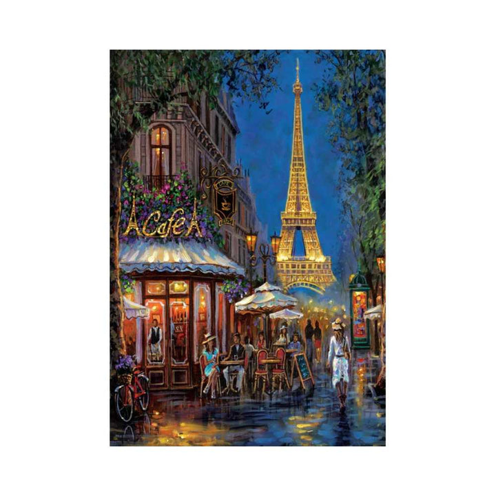 Casse-tête Nuit au Café Eiffel (500 pcs) | Puzzle Clementoni
