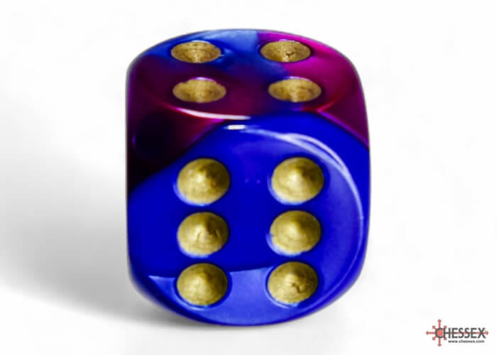 Gemini: 12D6 Blue-Purple/Gold Accessoires - Dés - Classiques