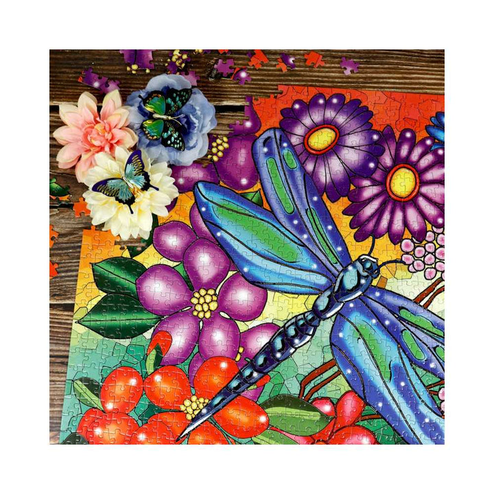 Belle demoiselle | Blue Lady (Puzzle carré 1000 pcs) CASSE-TÊTE - 1000 morceaux