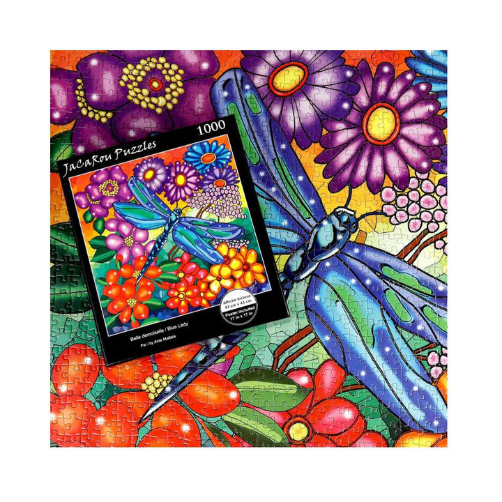 Belle demoiselle | Blue Lady (Puzzle carré 1000 pcs) CASSE-TÊTE - 1000 morceaux