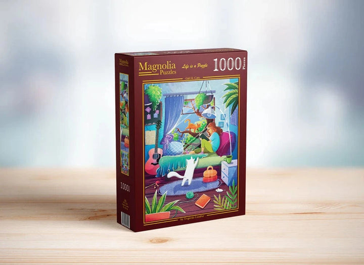 Girl & Cats (Puzzle 1000 pcs) CASSE-TÊTE - 1000 morceaux