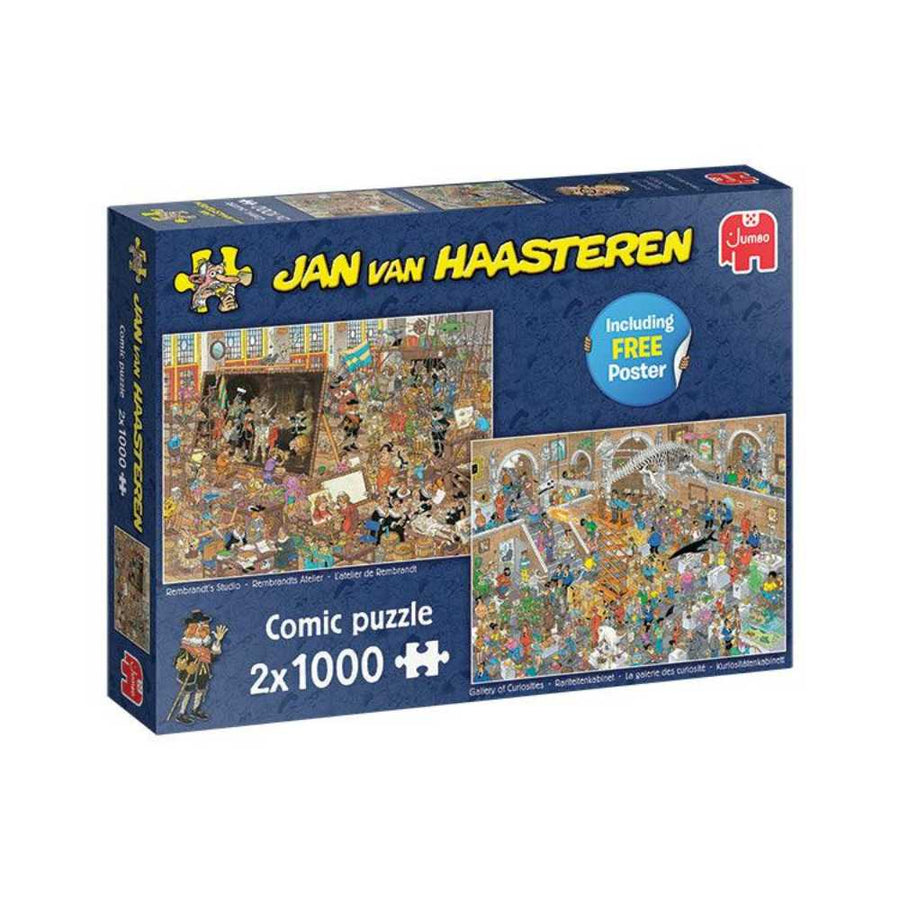 Jan van Haasteren: L'atelier de Rembrant / La gallerie des curiosités (2 x 1000 pcs) CASSE-TÊTE - 1000 morceaux