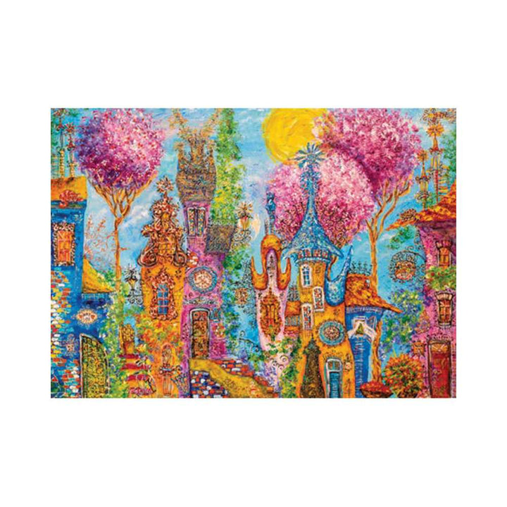 Pink Trees, Charming Village (Puzzle 1000 pcs) CASSE-TÊTE - 1000 morceaux