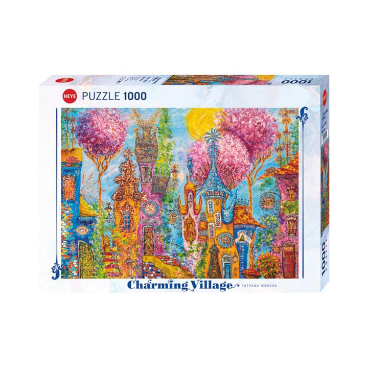 Pink Trees, Charming Village (Puzzle 1000 pcs) CASSE-TÊTE - 1000 morceaux