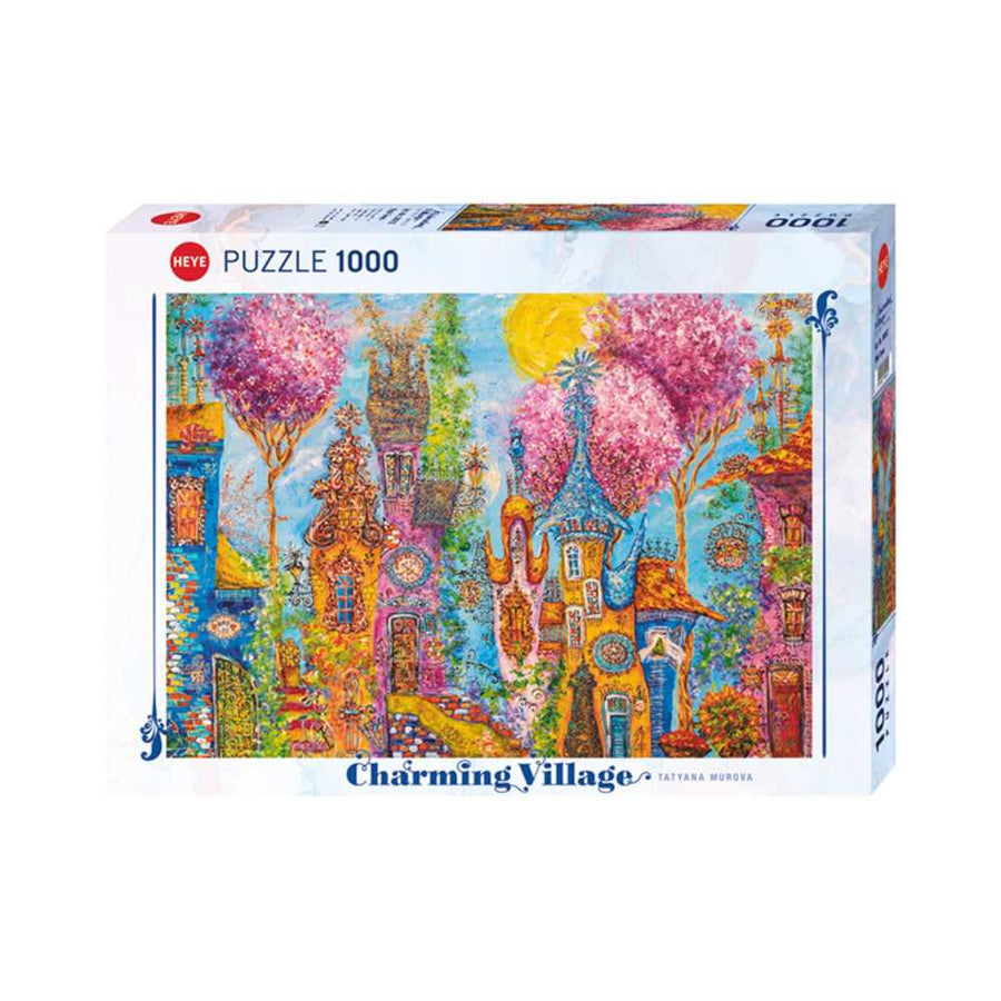Pink Trees, Charming Village (Puzzle 1000 pcs) CASSE-TÊTE - 1000 morceaux
