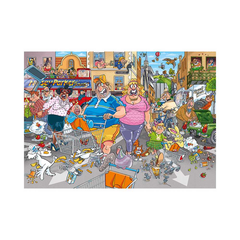 Wasgij Original 46 - Frénésie dans l’allée | Middle Aisle Madness (1000 pcs) CASSE-TÊTE - 1000 morceaux