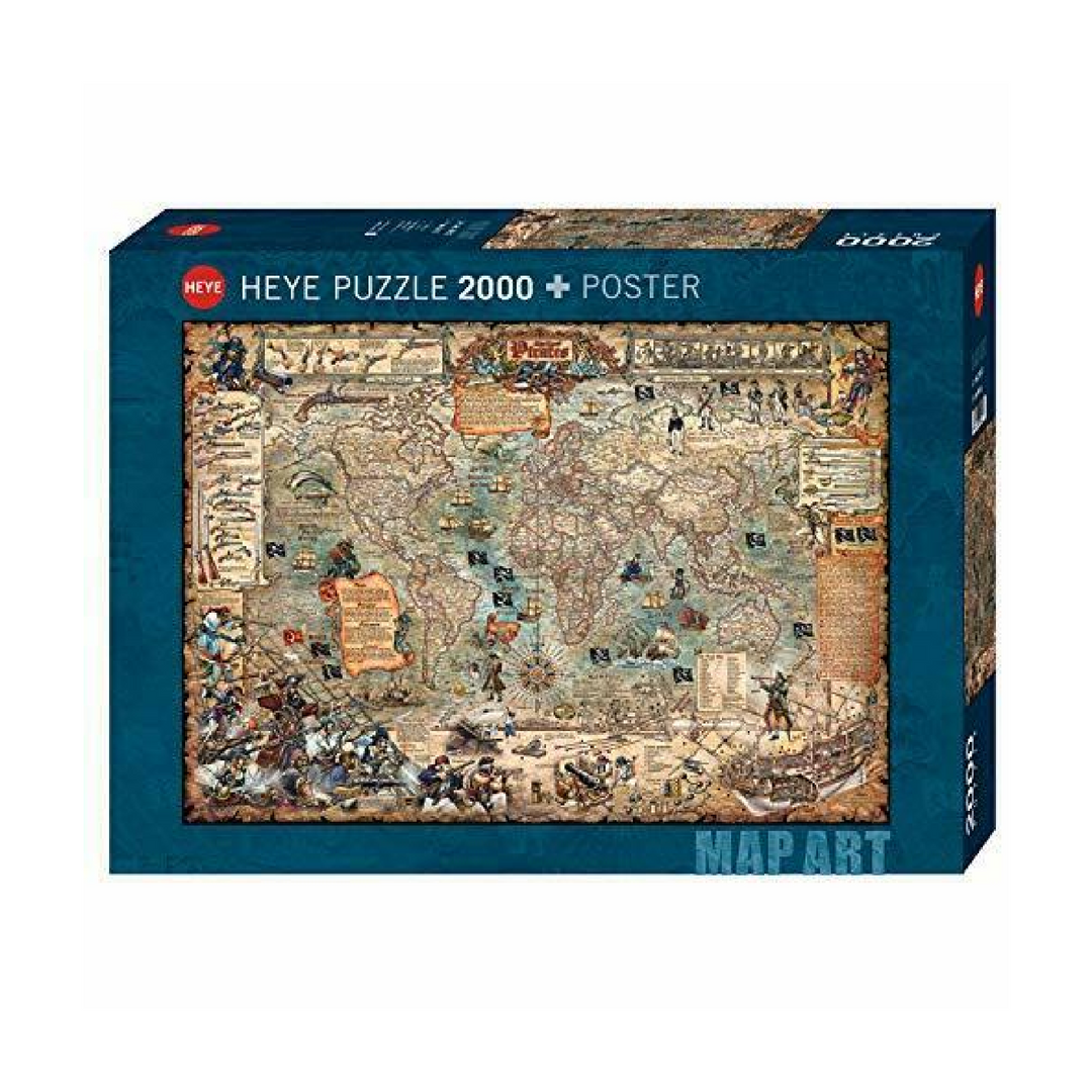 Puzzle 2000: Pirate World - Map Art CASSE-TÊTE - 2000 morceaux