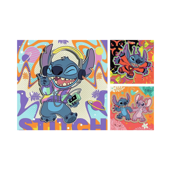 Stitch (Puzzle 3x49 pc) CASSE-TÊTE - 25-49 morceaux