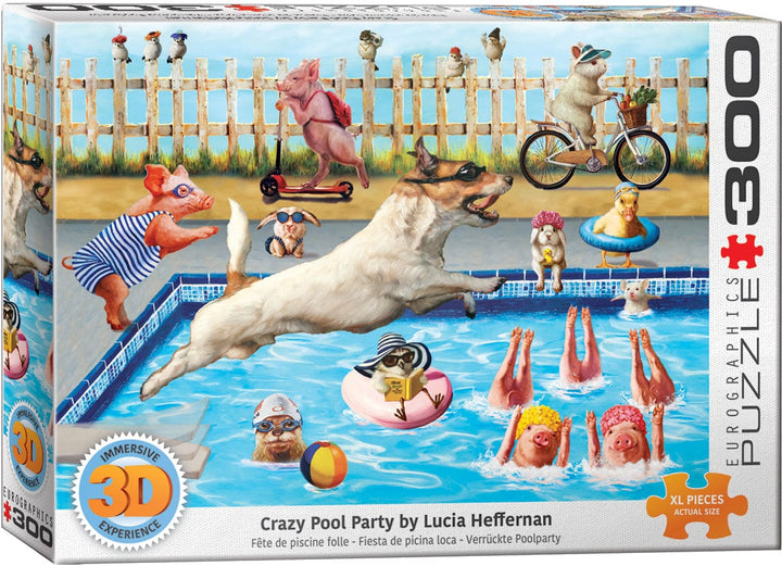 Crazy Pool Day - Lenticulaire 3D  (300 pcs) CASSE-TÊTE - 300 - 375 morceaux