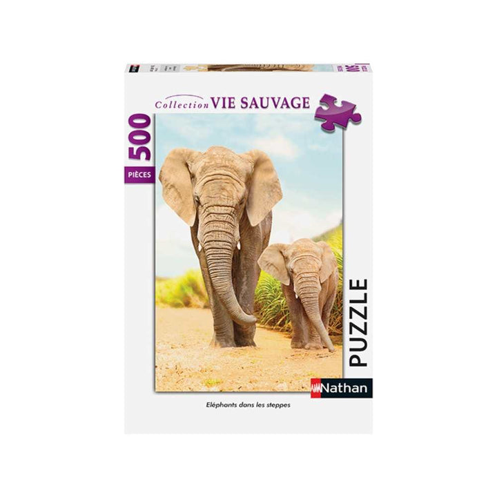 Éléphants dans les steppes (500 pcs) CASSE-TÊTE - 400 - 550 morceaux