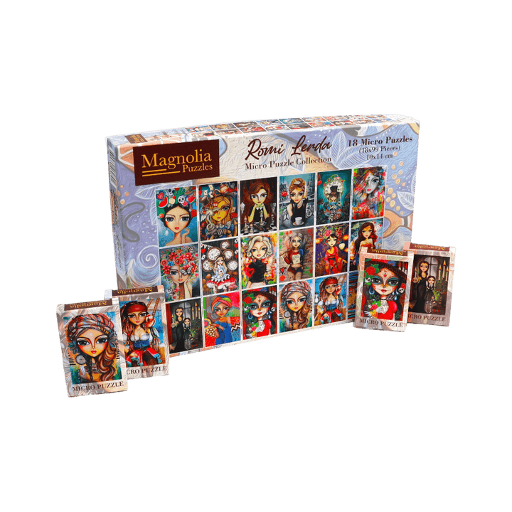 Collection 18 micro casse-têtes - Romi Lerda (Puzzle 18 x 99 pcs) CASSE-TÊTE - 50 - 99 morceaux