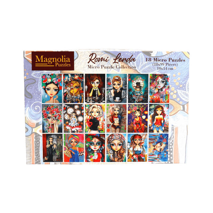 Collection 18 micro casse-têtes - Romi Lerda (Puzzle 18 x 99 pcs) CASSE-TÊTE - 50 - 99 morceaux