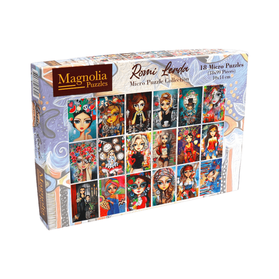 Collection 18 micro casse-têtes - Romi Lerda (Puzzle 18 x 99 pcs) CASSE-TÊTE - 50 - 99 morceaux
