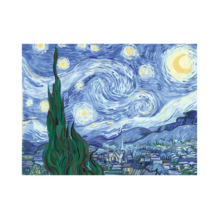 CreArt: Van Gogh - The Starry Night (30x40 cm) PASSE-TEMPS - Peinture à numéro