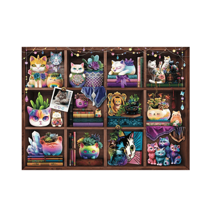 Cubby Cats and Succulents (500 pc) CASSE-TÊTE - 400 - 550 morceaux