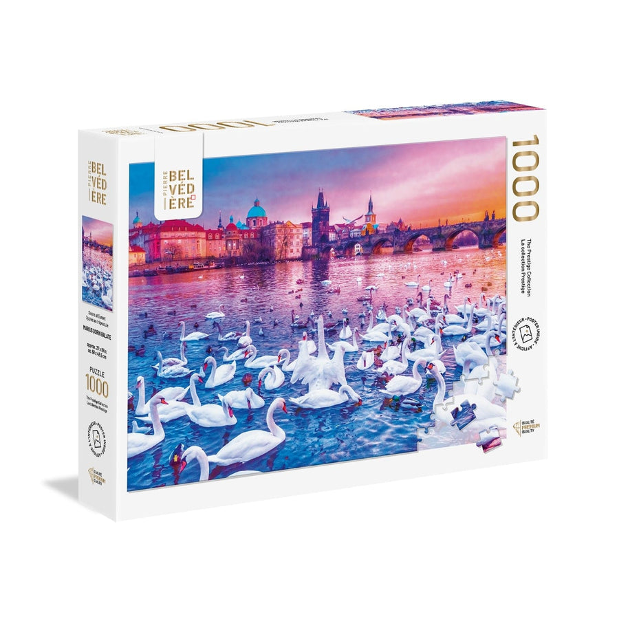 Cygnes au crépuscule (1000 pcs) CASSE-TÊTE - 1000 morceaux