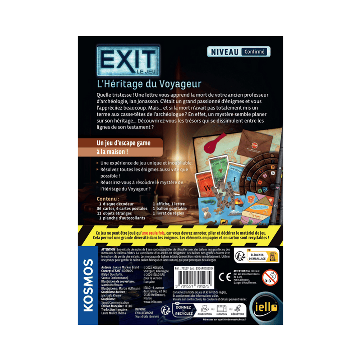 EXIT - Héritage du Voyageur (FR) JEUX - Détective & évasion