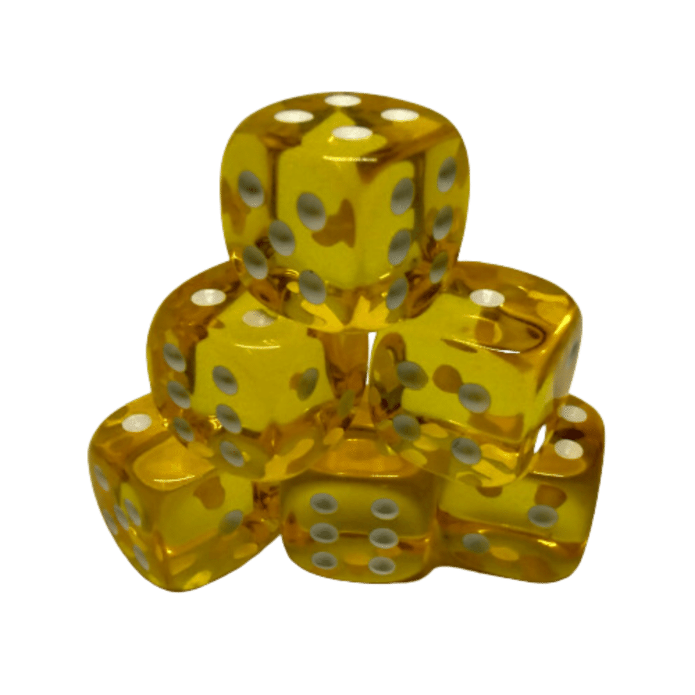 Chessex - 36d6 - Translucent Yellow/White