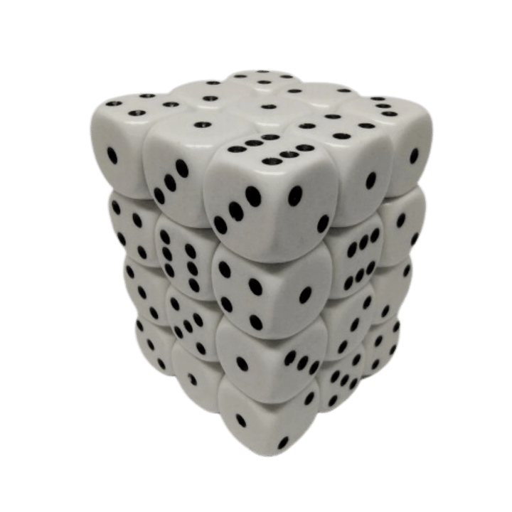 Chessex - 36d6 - Opaque White/Black