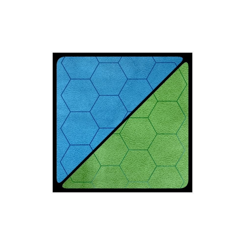 Mat: 1” Hex 2 Sided Blue / Green Megamat (Two Color Mat) JEUX - Cartes et Accessoires