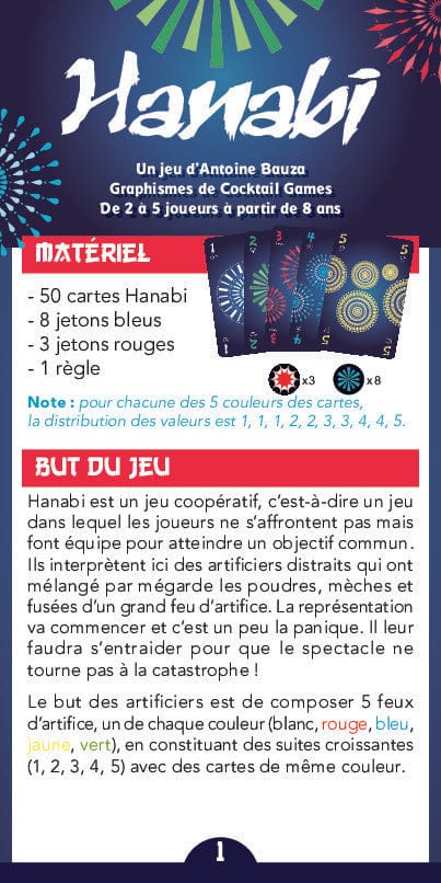 Hanabi (FR) JEUX - Coopératifs