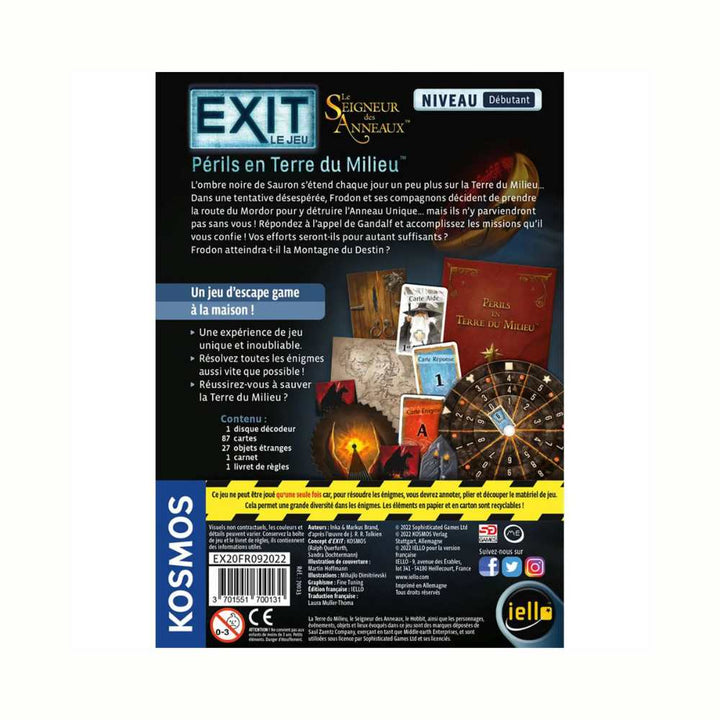 EXIT: Seigneur des Anneaux - Périls en Terres du Milieu (FR) JEUX - Détective & évasion