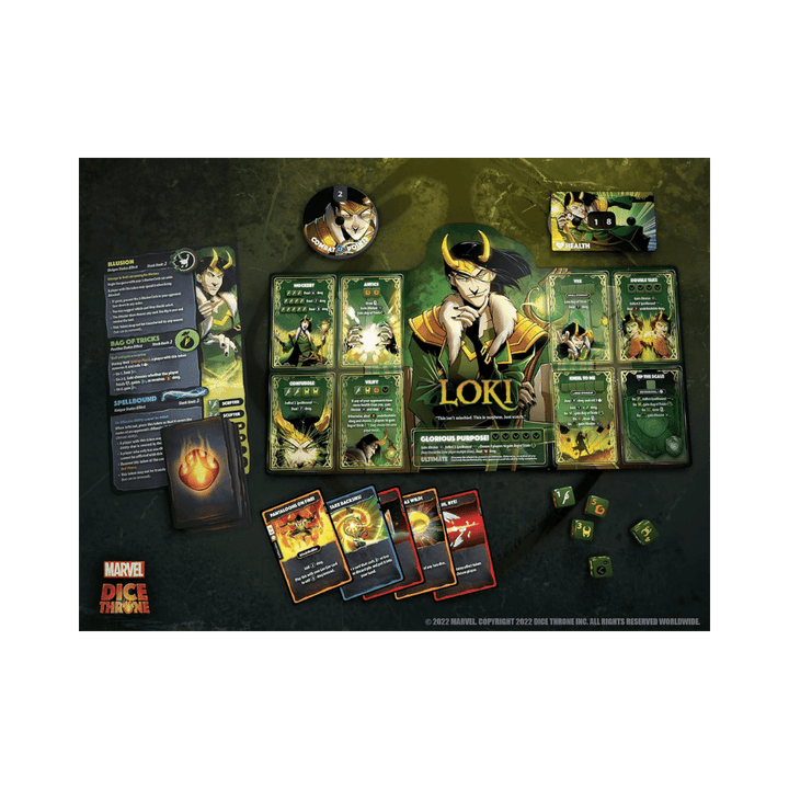 Marvel Dice Throne: 4-Hero Box - Scarlet Witch, Thor, Loki, and Spider-Man (EN) JEUX - Famille