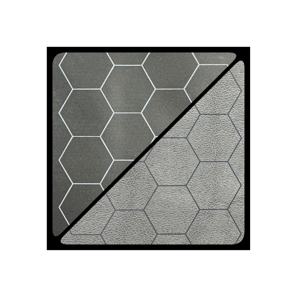 Mat: 1” Hex 2 Sided Black / Grey Battlemat (Two Color Mat) JEUX - Cartes et Accessoires