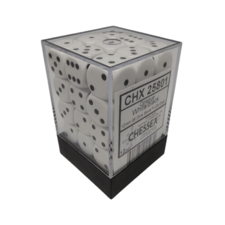 Chessex - 36d6 - Opaque White/Black
