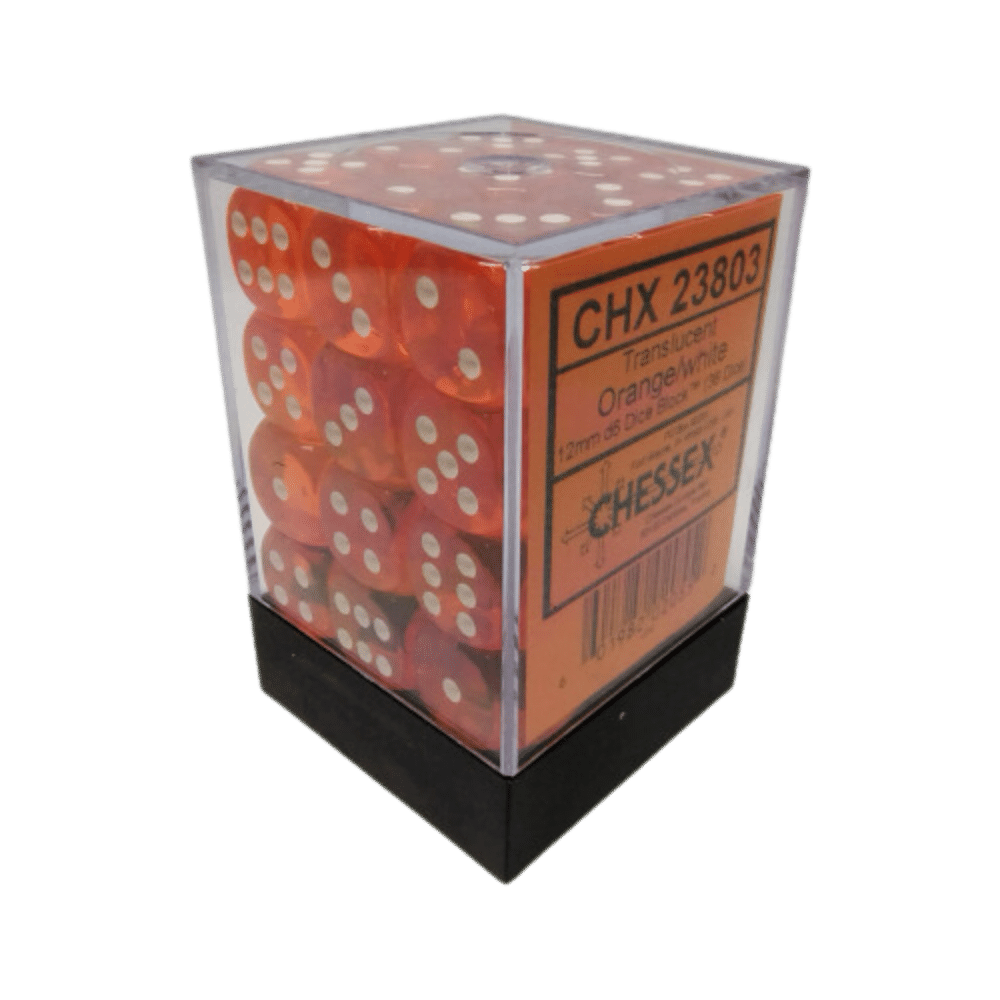 Chessex - 36d6 - Translucent Orange/White