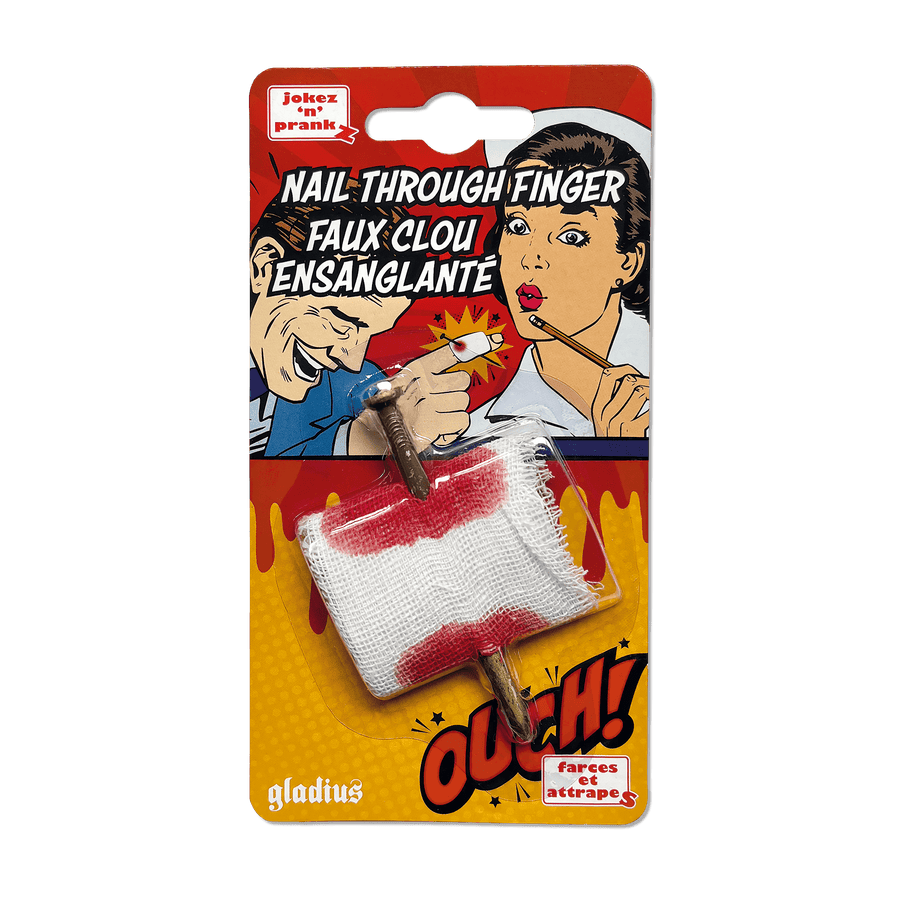 Faux clou ensanglanté | Nail Through Finger PASSE-TEMPS - Farces et attrapes