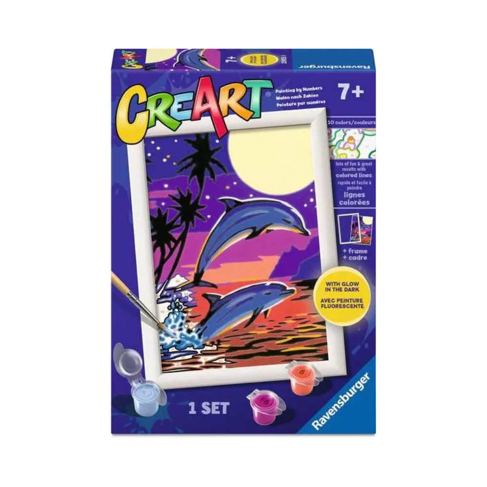 Creart : Aventures de dauphins | Dolphin Adventures (12x18 cm) PASSE-TEMPS - Peinture à numéro