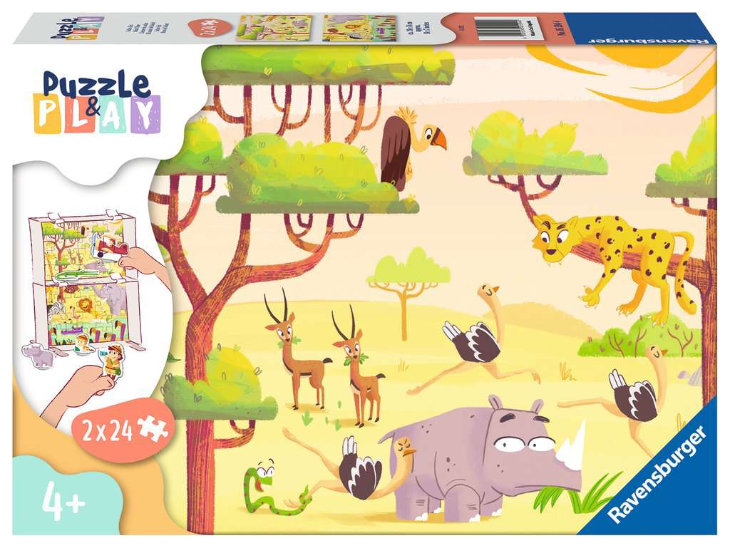 Puzzle 2x24: Puzzle&Play Safari CASSE-TÊTE - 25-49 morceaux