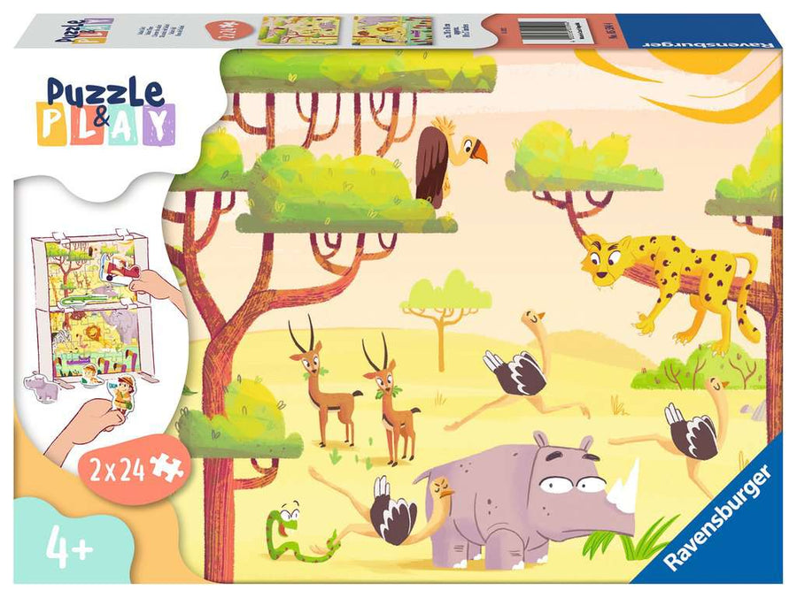Puzzle 2x24: Puzzle&Play Safari CASSE-TÊTE - 25-49 morceaux