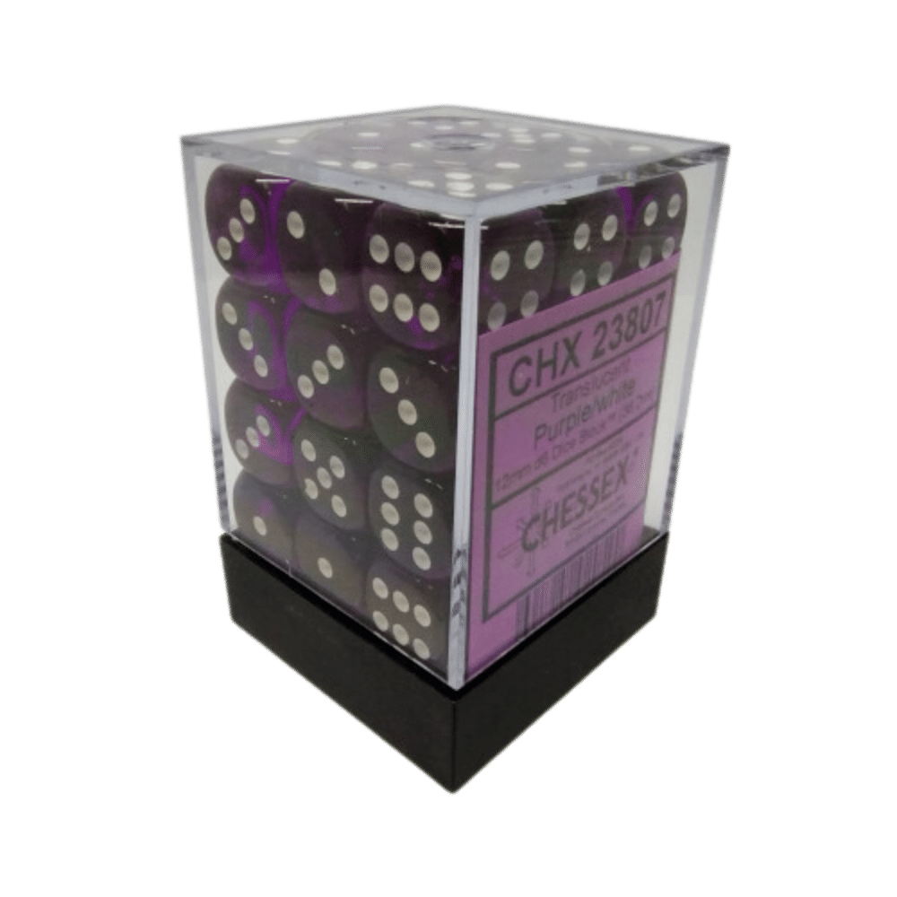 Chessex - 36d6 - Translucent Purple/White