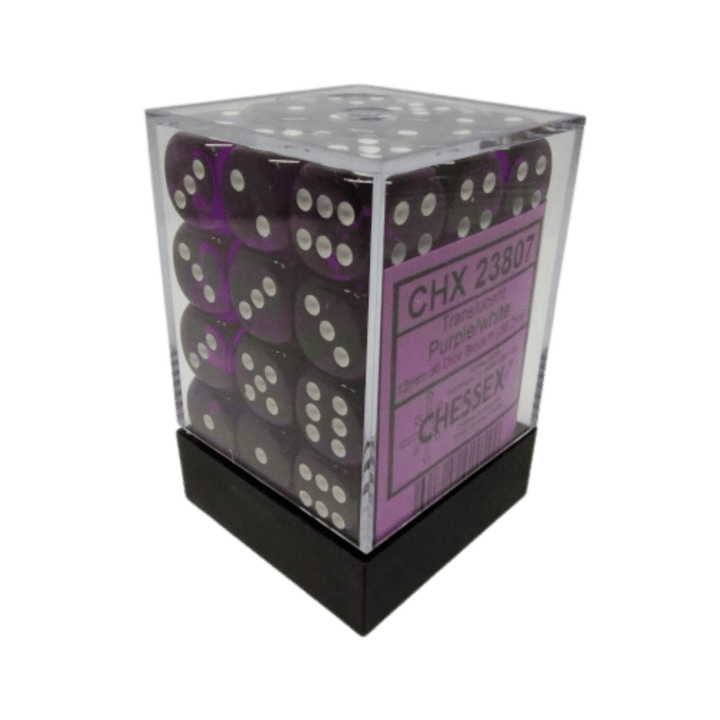 Chessex - 36d6 - Translucent Purple/White