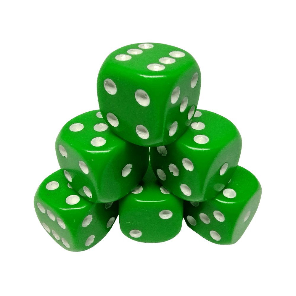 Chessex - 36d6 - Opaque Green/White