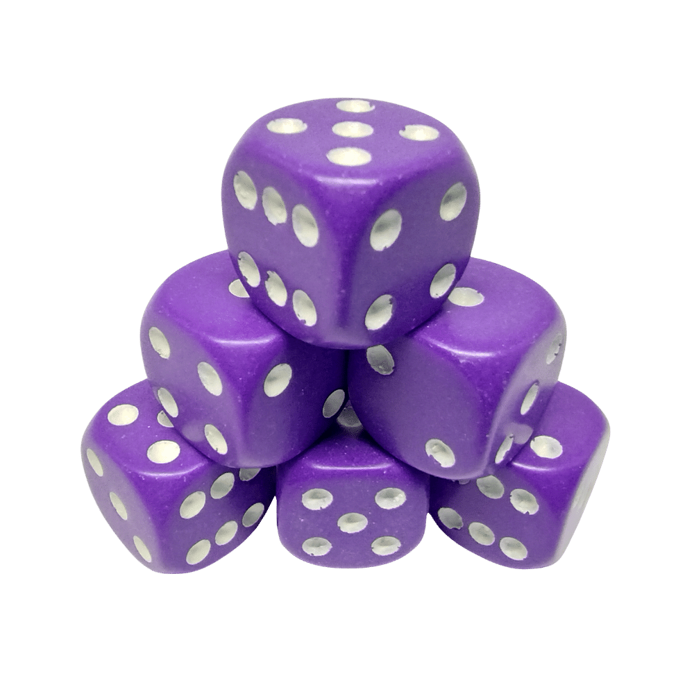 Chessex - 36d6 - Opaque Purple/White