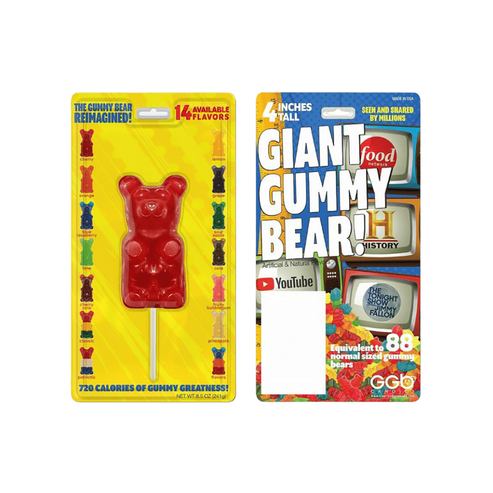 Gummy bear géant sur bâtonnet - Cerise (241g)