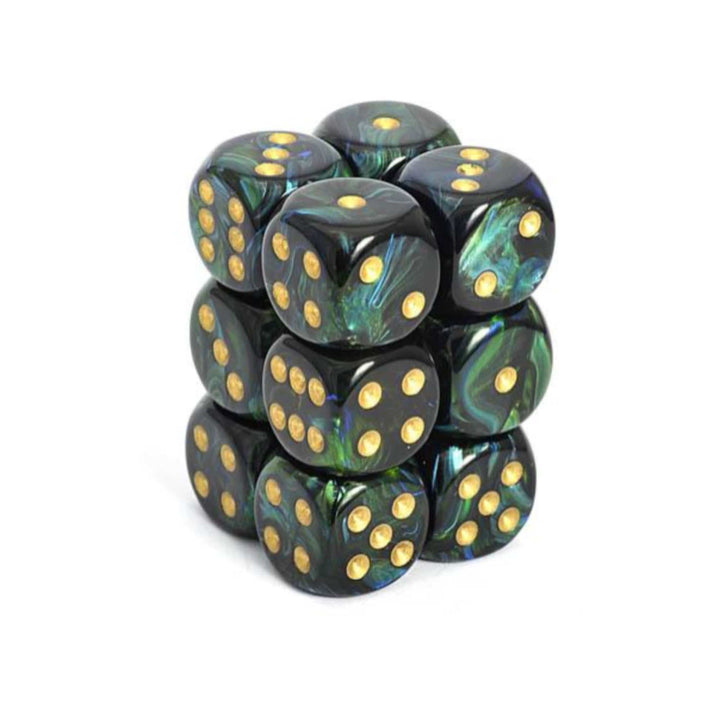 Scarab 12D6 Jade/Gold Accessoires - Dés - Classiques
