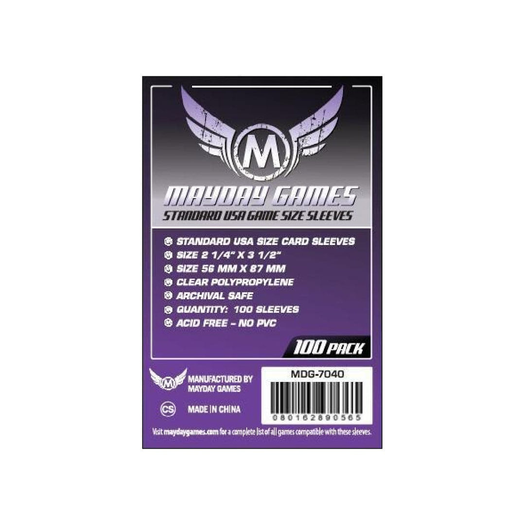 Mayday Games - Standard USA Game - 56 x 87 mm (100) Accessoires - Protecteurs de cartes - Protecteurs (Sleeves) - Américain standard