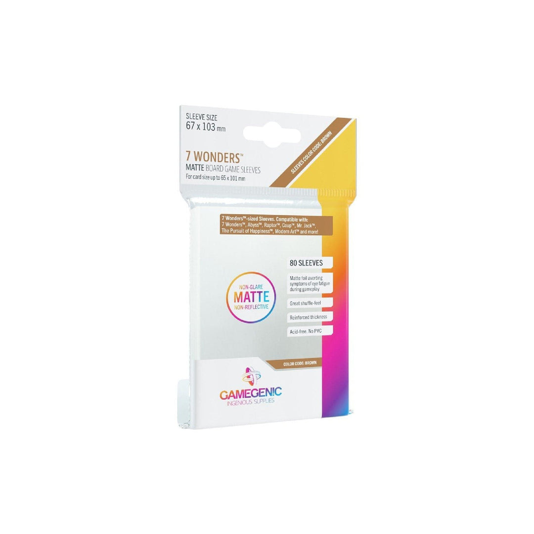 Gamegen!c Board Game Sleeves Matte 7 Wonders - 67 x 103 mm (80) Cartables et portfolios - Sleeves - Formats non-standards