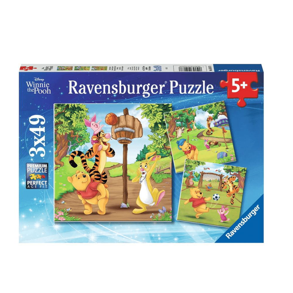 Puzzle 3x49: Winnie the Pooh - Sports Day CASSE-TĂTE - 100 - 150 morceaux