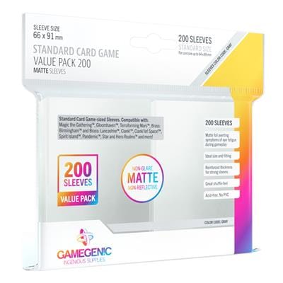 Sleeves: Matte Standard Value Pack (200) Accessoires - Protecteurs de cartes - Protecteurs (Sleeves) - Jeu de carte standard