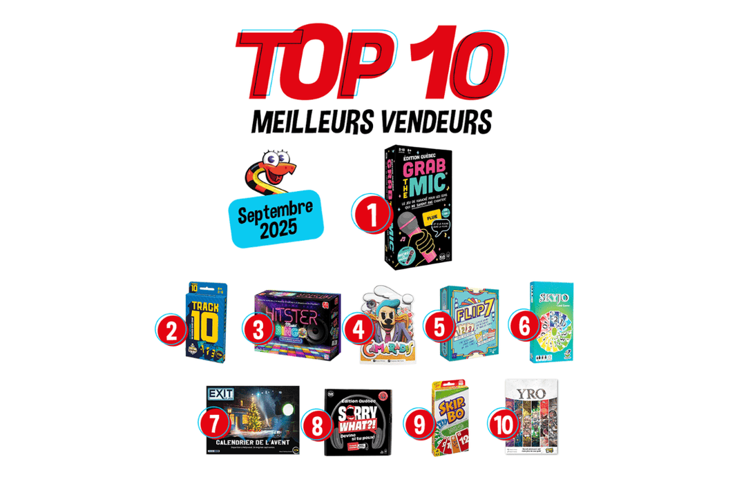 Top 10 meilleurs vendeurs jeux de société au mois de septembre 2025 à L'As des jeux