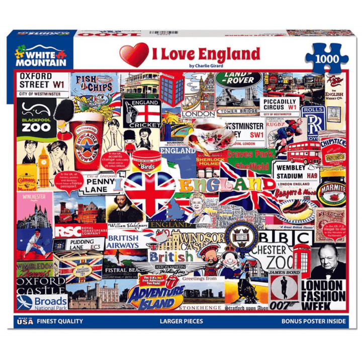 I Love England White Mountain Puzzle
