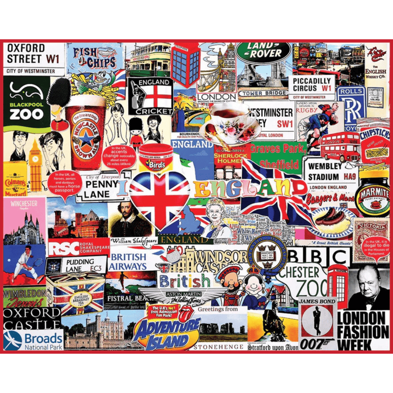 I Love England White Mountain Puzzle
