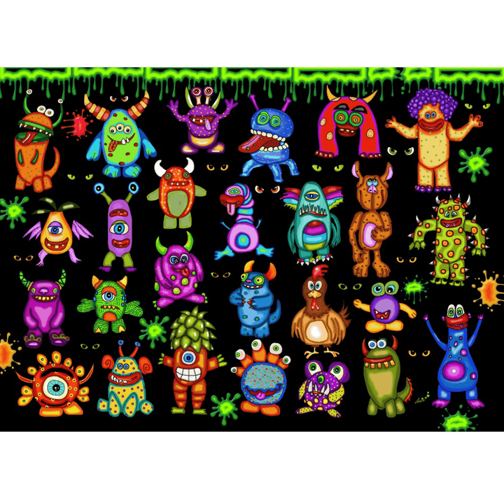 25 Petits Monstres … | 25 Little Monsters … (Puzzle 1000 pcs) CASSE-TÊTE - 1000 morceaux