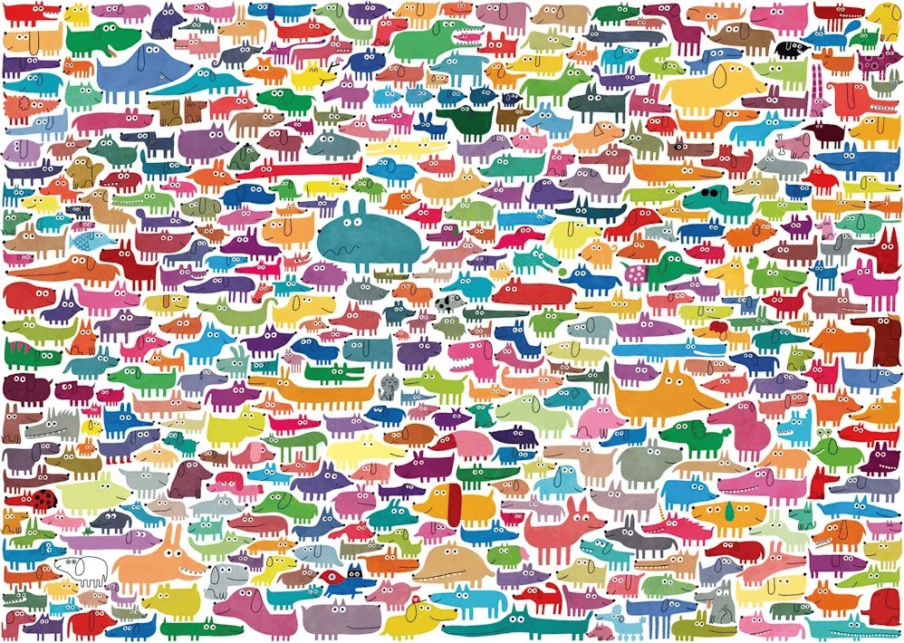 387 Dogs &amp; One Cat (300pcs) Large CASSE-TÊTE - 300 - 375 morceaux